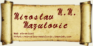 Miroslav Mazulović vizit kartica